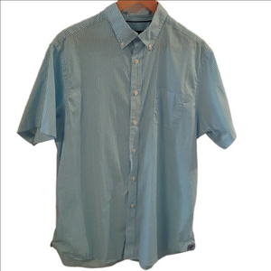 Daniel Cremieux lightweight turquoise and white button front shirt